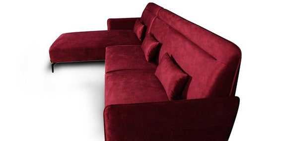 Detec™ Oliver RHS 3 Seater Sofa with Lounger - Red Color