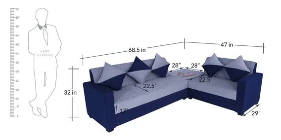 Detec™ Christian Corner Sofa with ottoman