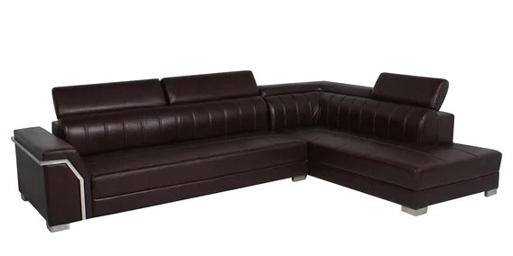 Detec™ Clemens LHS Sectional Sofa with Ottoman - Brown Color