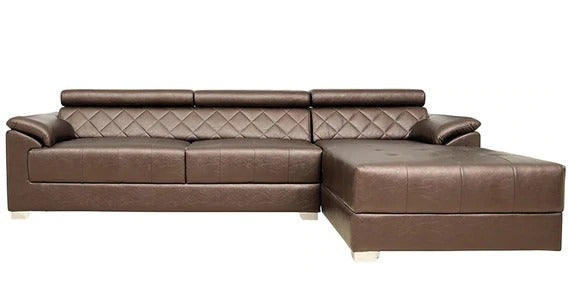Detec™ Daniel LHS 3 Seater Sofa with Lounger - Brown Color