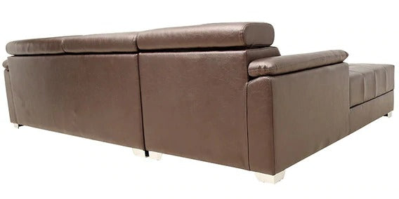 Detec™ David RHS 3 Seater Sofa with Lounger - Brown Color