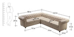 गैलरी व्यूवर में इमेज लोड करें, Detec™ Derek Corner Sectional Sofa with Tufted Back - Beige Color
