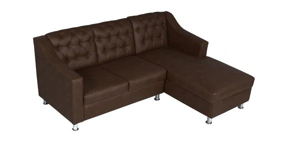 Detec™ Heiner LHS 2 Seater Sofa With Lounger - Dark Brown Color