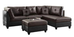 Load image into Gallery viewer, Detec™ Walter 3 Seater LHS Sofa with Ottoman-Brown &amp; Black Color
