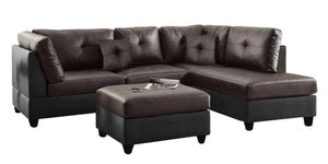 Detec™ Walter 3 Seater LHS Sofa with Ottoman-Brown & Black Color