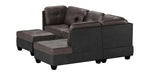 Load image into Gallery viewer, Detec™ Walter 3 Seater LHS Sofa with Ottoman-Brown &amp; Black Color
