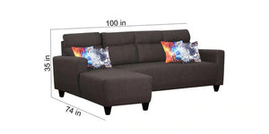 Detec™ Melvin RHS Sectional Sofa - Dark Grey Color