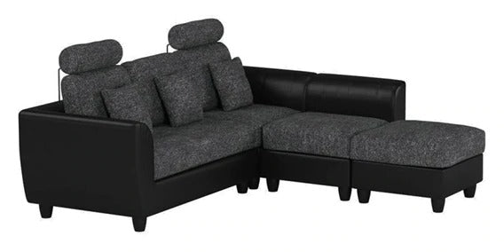 Detec™ Matthias 5 Seater Corner Sofa - Grey & Black Color