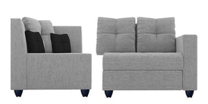 Detec™ Nicolaus 6 Seater Corner Sofa with Ottoman - Light Grey Color
