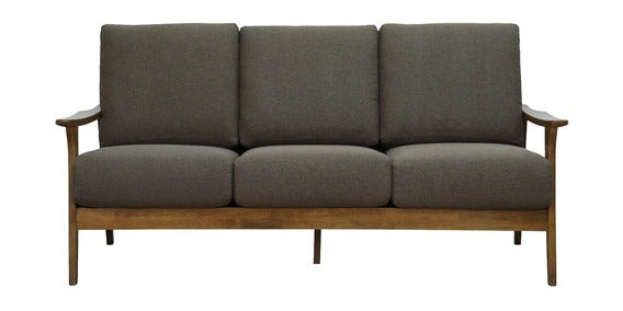 Detec™ Lutz 3 Seater Sofa - Safari Brown Color with Brown Oak Finish