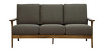 Load image into Gallery viewer, Detec™ Lutz 3 Seater Sofa - Safari Brown Color with Brown Oak Finish
