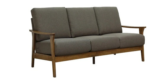 Detec™ Lutz 3 Seater Sofa - Safari Brown Color with Brown Oak Finish