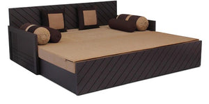 Detec™ Marius Sofa Cum Bed with 2 Cushions & 4 Bolsters