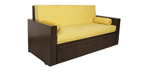 Detec™ Magnus 3 Seater Sofa cum Bed with storage - Walnut Finish