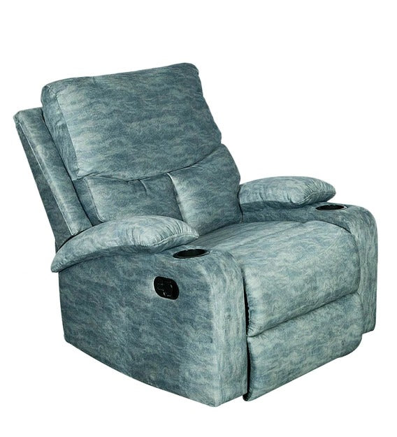 Detec™ Felix Single Seater Recliner with Cup holder - Blue Color