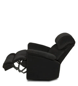 Detec™ Frank Single Seater Rocking and Revolving Manual Recliner - Black Color