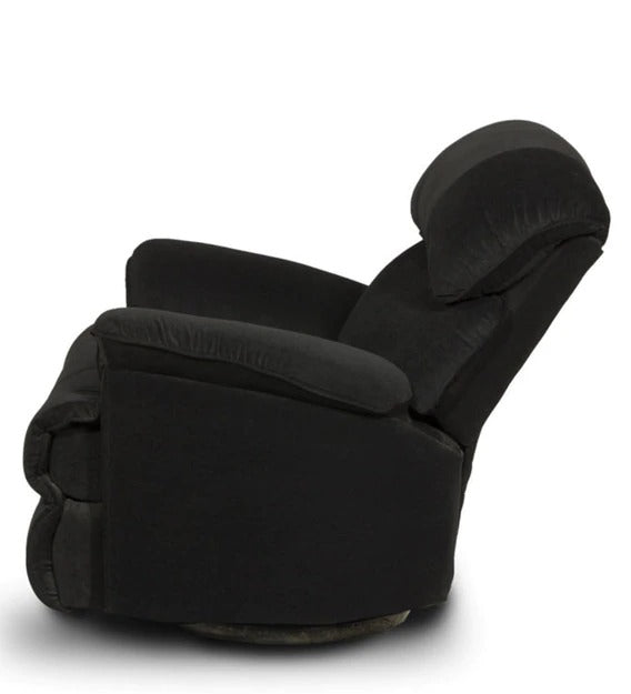 Detec™ Frank Single Seater Rocking and Revolving Manual Recliner - Black Color