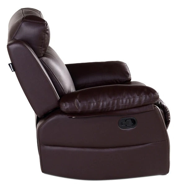 Detec™ Friedemann Single Seater Manual Recliner - Glossy Dark Brown Color