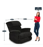 Load image into Gallery viewer, Detec™ Frank Single Seater Rocking and Revolving Manual Recliner - Black Color
