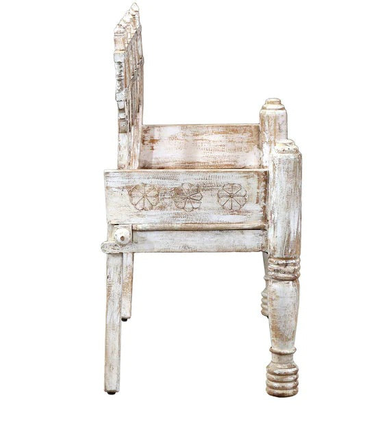 Detec™ Ethan Solid Wood Settee - White Distress Finish