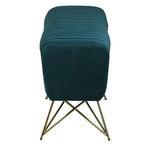 Load image into Gallery viewer, Detec™ Adrik Bench with Velvet Upholstery - Teal &amp; Glossy Gold Finish
