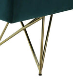 Load image into Gallery viewer, Detec™ Adrik Bench with Velvet Upholstery - Teal &amp; Glossy Gold Finish
