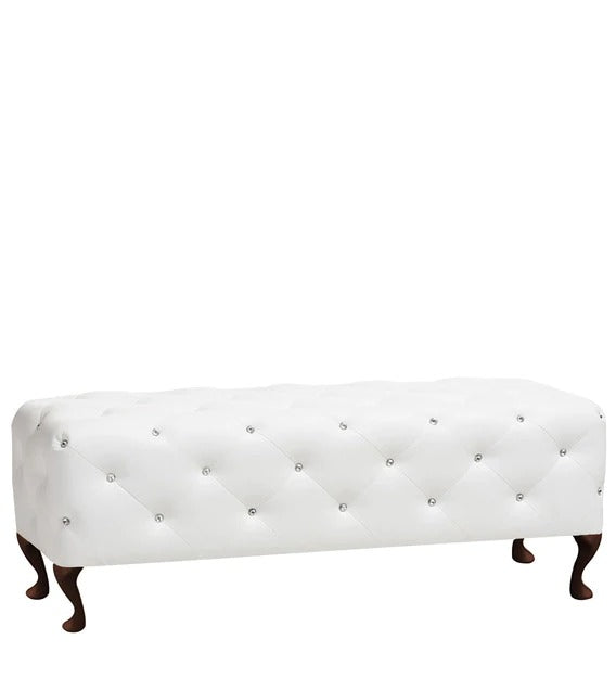 Detec™ Alik Diamond Studded Bench - White color