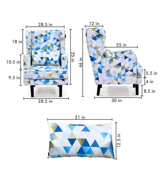 Detec™ Wing Chair - White & Blue Color