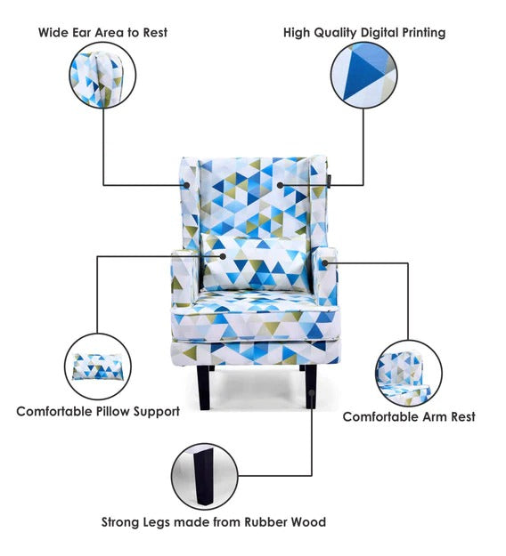 Detec™ Wing Chair - White & Blue Color
