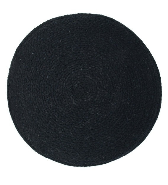 Detec™ Knitted  Round Pouffe - Natural & Black Color