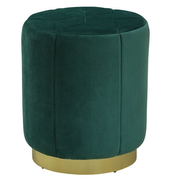 Detec™ Pouffe - Teal & Glossy Gold Finish