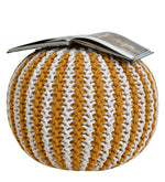 Load image into Gallery viewer, Detec™ Hand Knitted Pouffe - Yellow &amp; White Color
