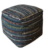 Load image into Gallery viewer, Detec™ Hand Made Pouffe - Navy &amp; Multi Color
