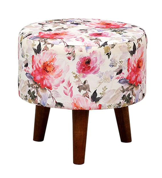 Detec™ Solid Wood Foot Rest Stool with Floral Print 
