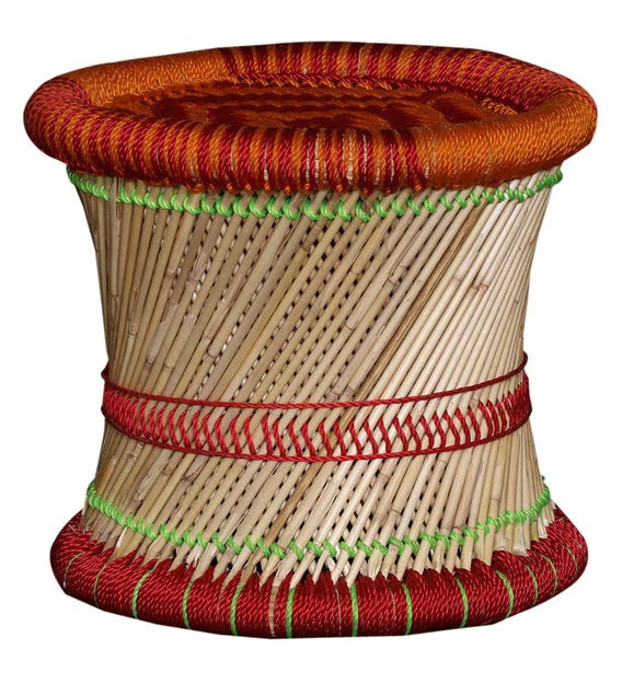 Detec™ Ethnic Handcrafted Damroo Stool - Multi Color