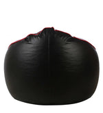 Load image into Gallery viewer, Detec™ Bean Bag &amp; Round Pouffe with Beans - Black Color with Pink Piping
