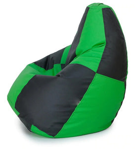 Detec™ Checks Bean Bag with Beans - Black & Neon Green Color