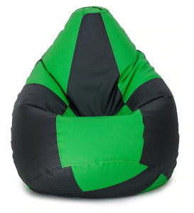 Detec™ Checks Bean Bag with Beans - Black & Neon Green Color
