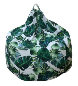 Detec™ XXXL Organic Cotton Bean Bag Cover - Tropical Leaf Print