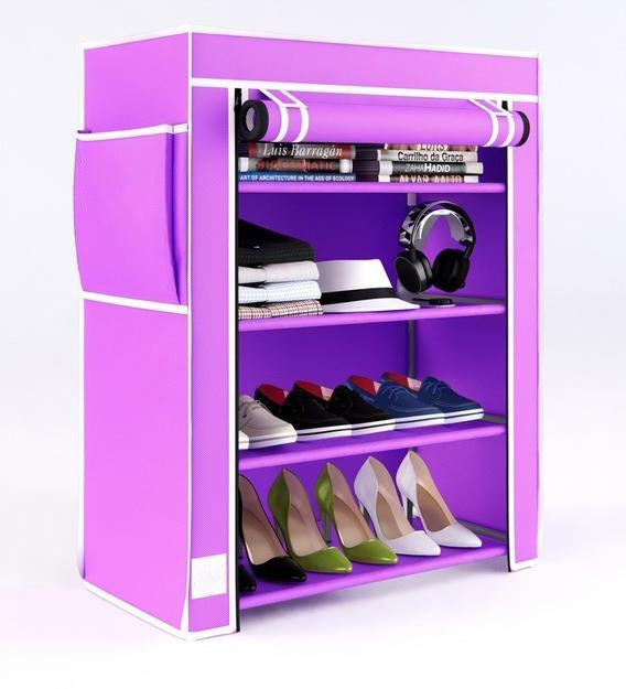 Detec™ Shoe Rack with 4 Shelves and Cover