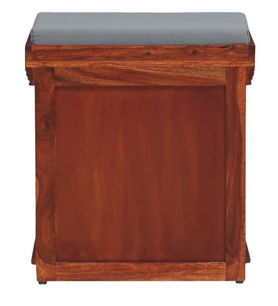 Detec™ Solid Wood Shoe Cabinet with Cushioned Seat - Honey Oak Finish