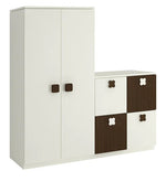 Load image into Gallery viewer, Detec™ Storage Cabinet - Ivory &amp; Coffee Walnut Color
