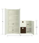 Load image into Gallery viewer, Detec™ Storage Cabinet - Ivory &amp; Coffee Walnut Color

