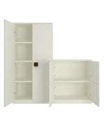 Load image into Gallery viewer, Detec™ Storage Cabinet - Ivory &amp; Coffee Walnut Color
