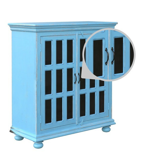 Detec™  Solid Wood Cabinet - Blue Distress Finish