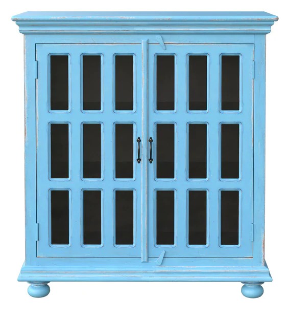 Detec™  Solid Wood Cabinet - Blue Distress Finish