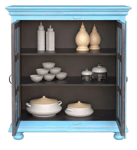 Detec™  Solid Wood Cabinet - Blue Distress Finish