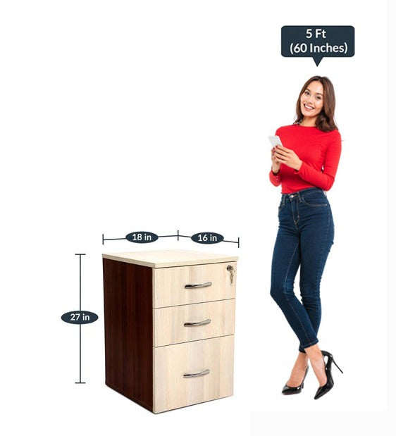 Detec™ Modern Cabinet With 3 Storage - Walnut Color 