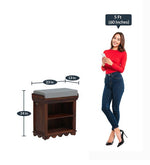 Load image into Gallery viewer, Detec™ Solid Wood Shoe Cabinet with Cushioned Seat - Honey Oak Finish 
