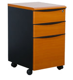 गैलरी व्यूवर में इमेज लोड करें, Detec™ 3 Drawer Mobile Pedestal With Centerlised Lock - Cherry Finish
